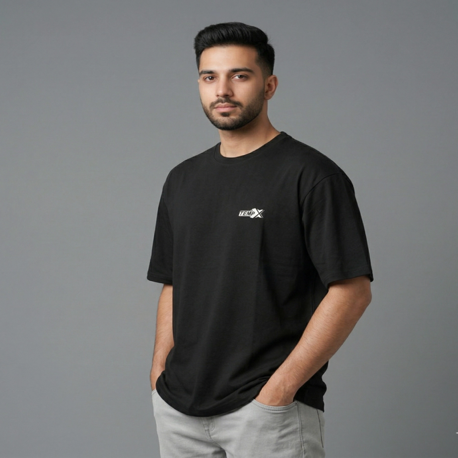 Men's Baggy T shirt (Black) - Image 2