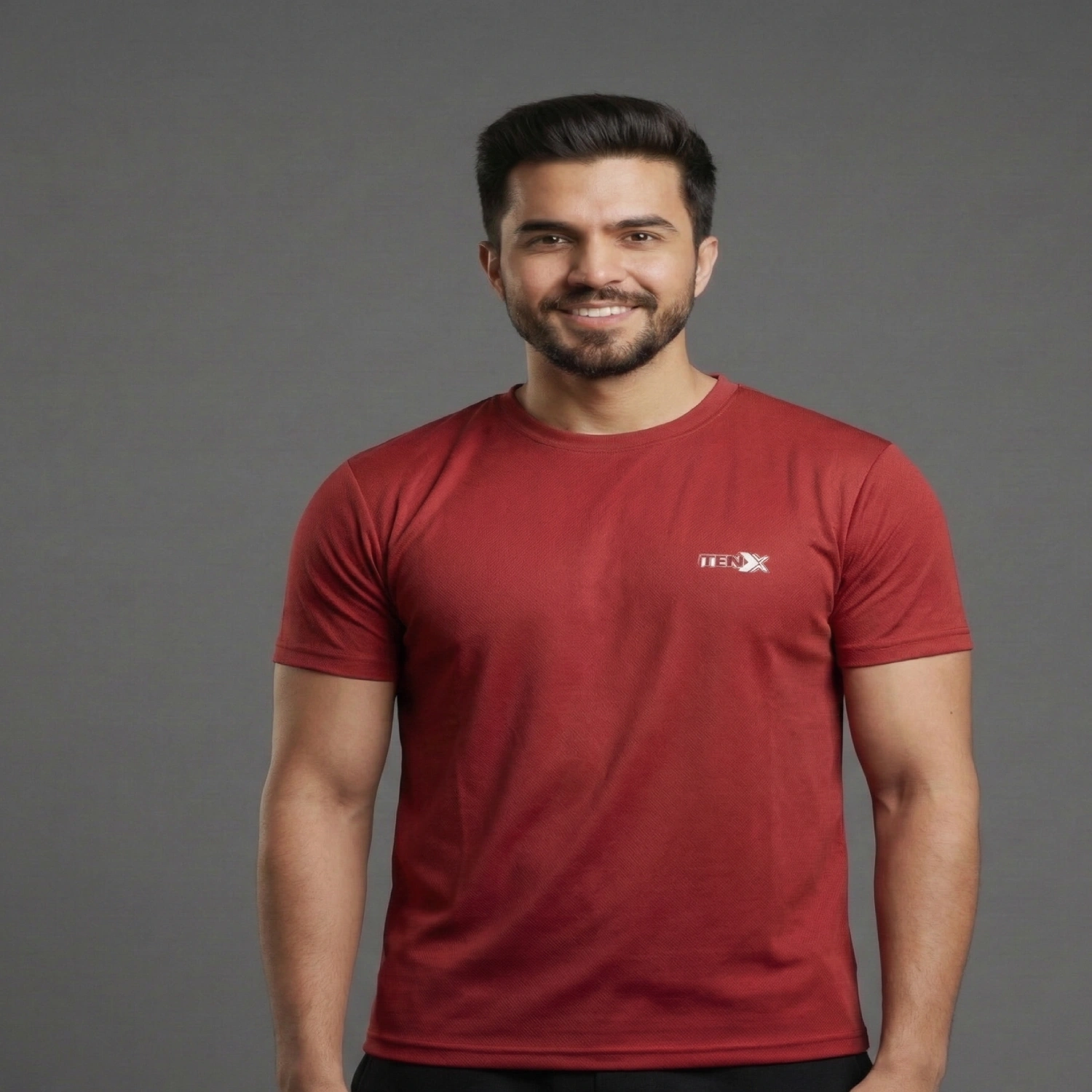 Men's Basic T-Shirt (Burgundy) - Image 2