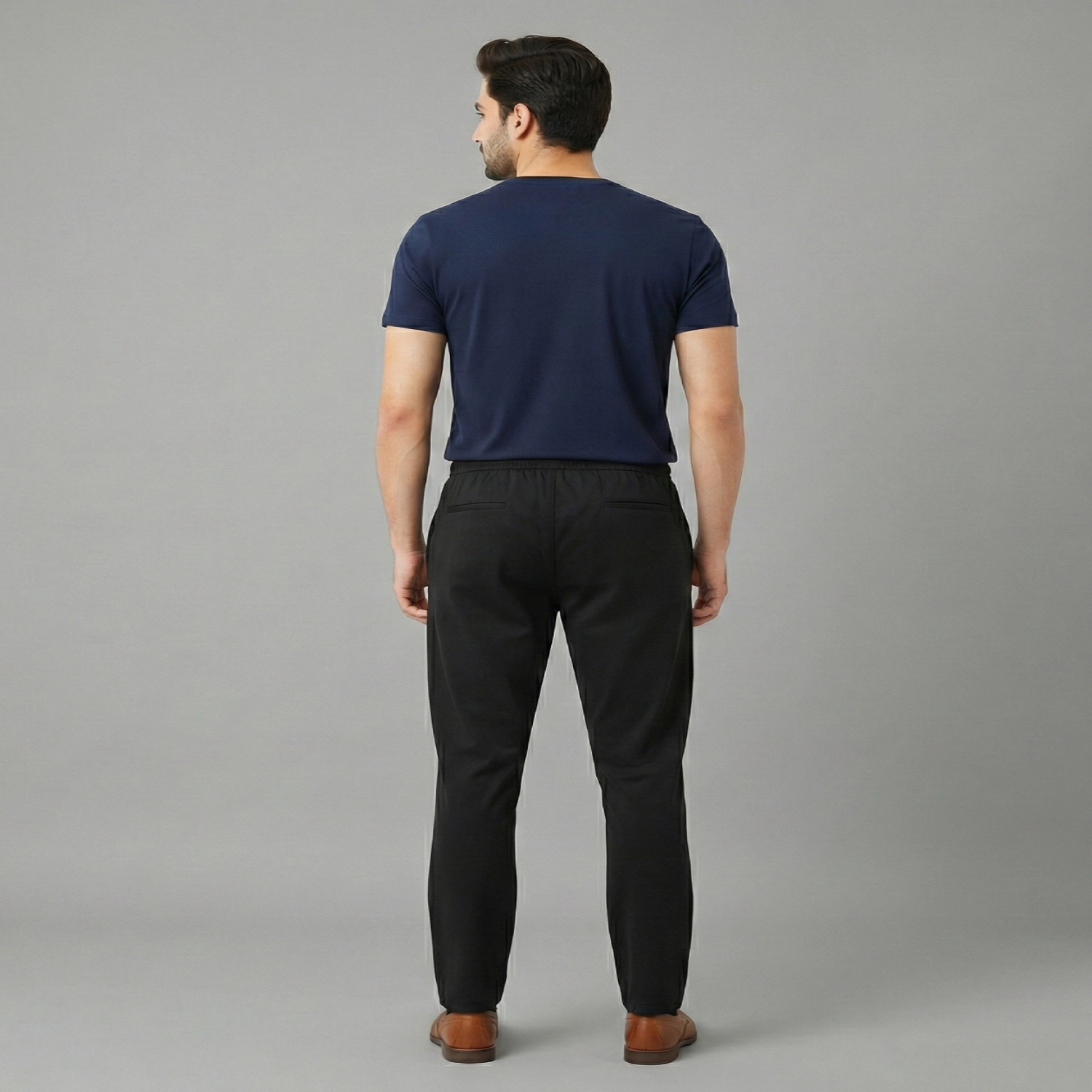 Men's Twill Joggy Pants (Black) - Image 2
