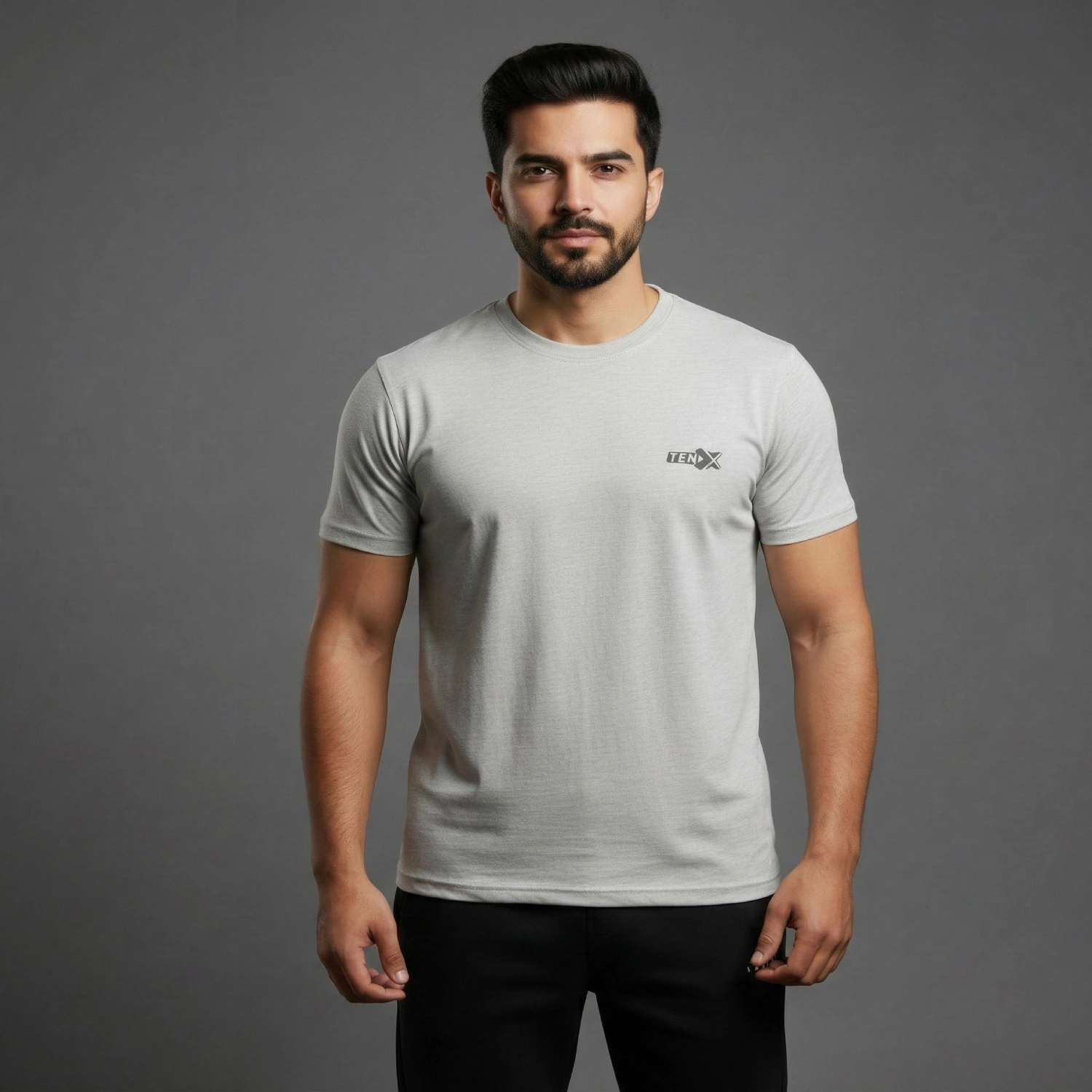 Men's Basic T-Shirt (Grey) - Image 2