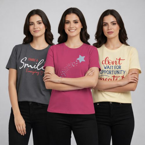 Women Printed T shirt - Pack of 3