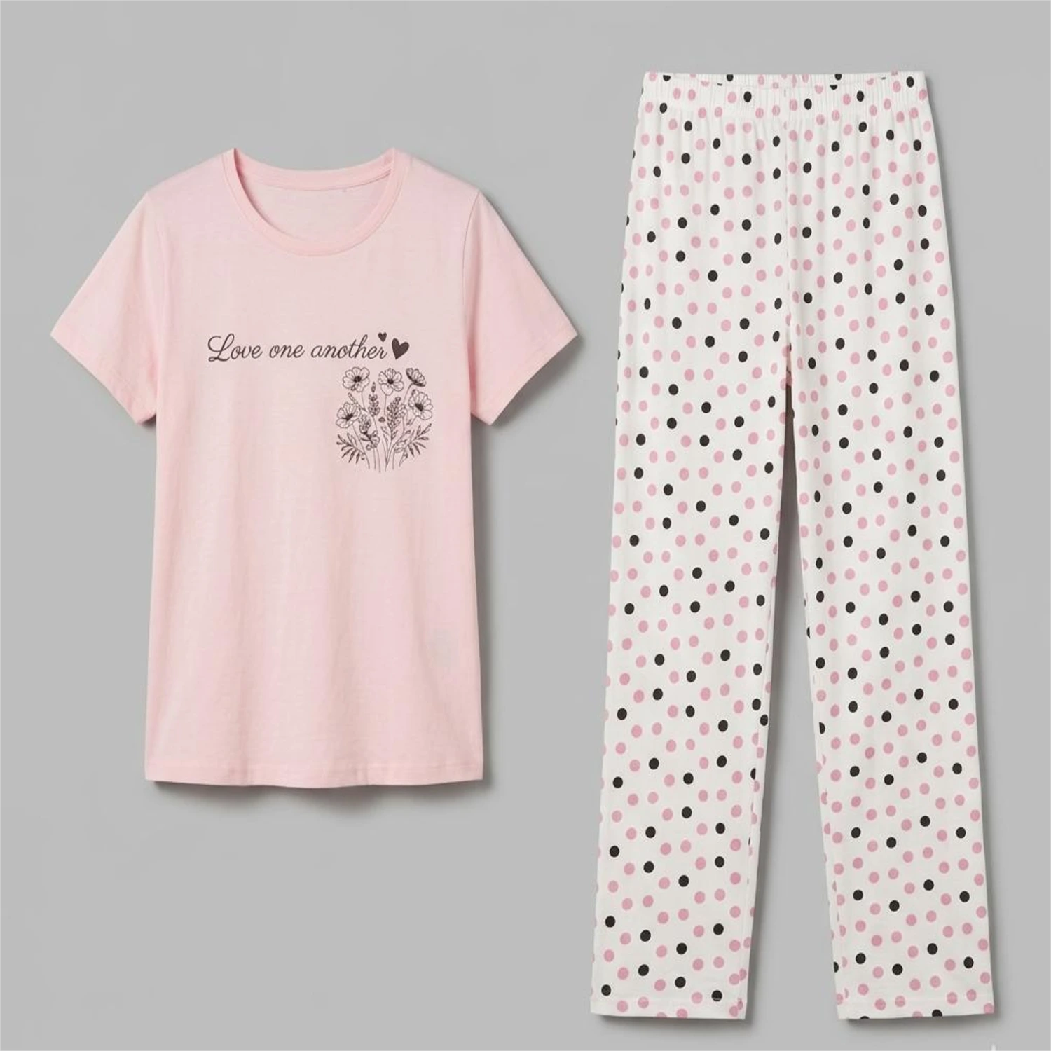 Women Cotton Jersey Night Suit (Pink) - Image 3