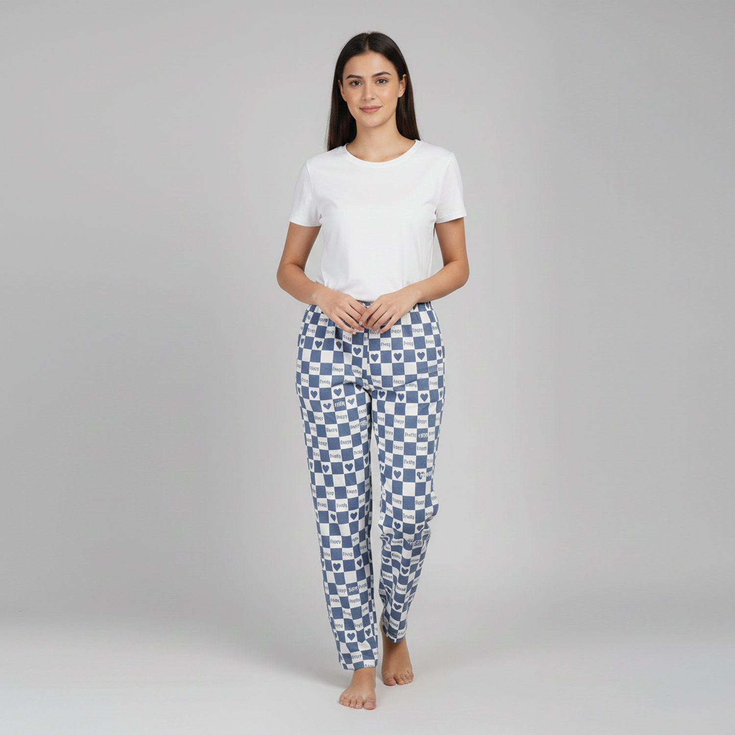 Women Printed Cotton Jersey Trouser Women Printed Cotton Jersey Trouser