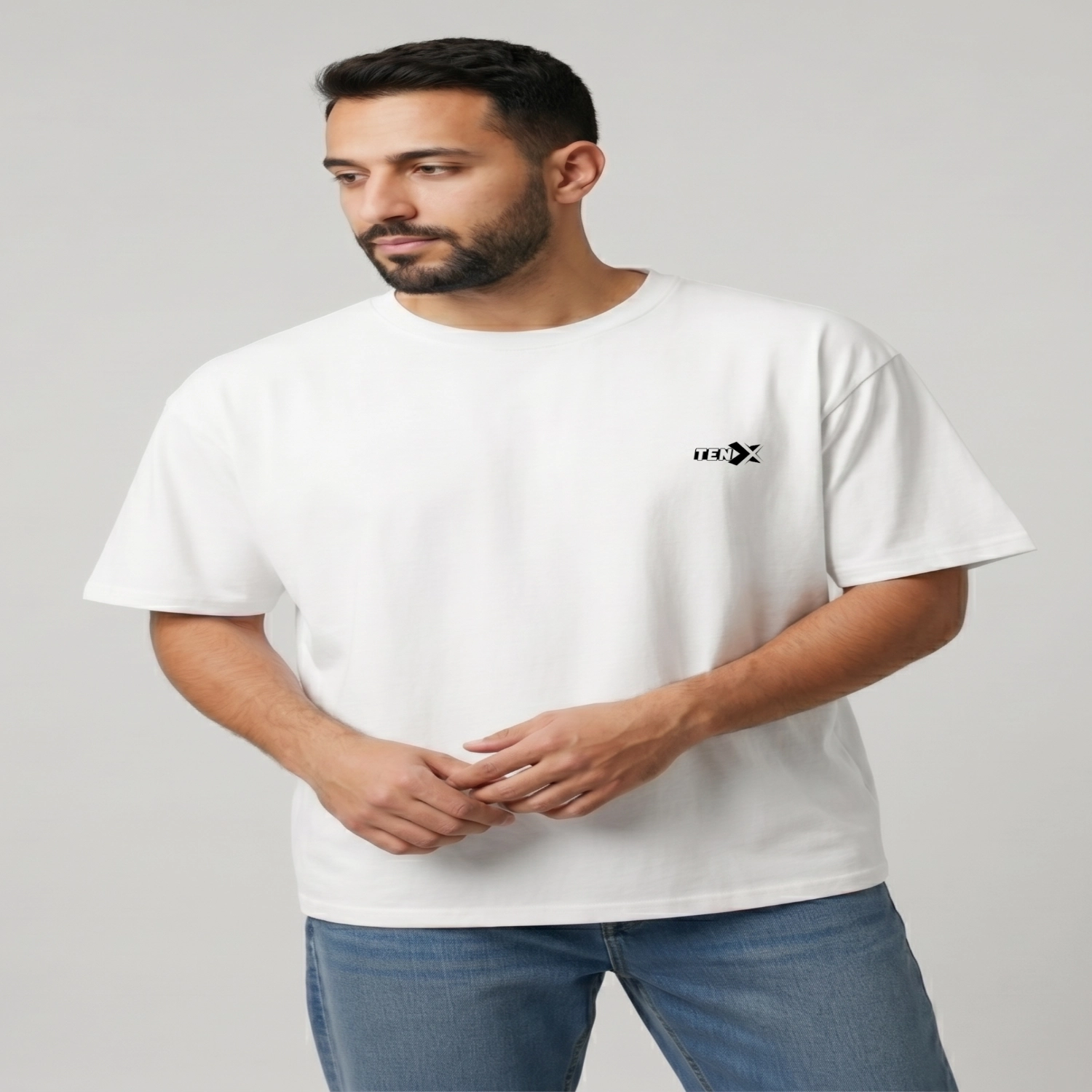 Men's Baggy T-Shirt (White) - Image 2
